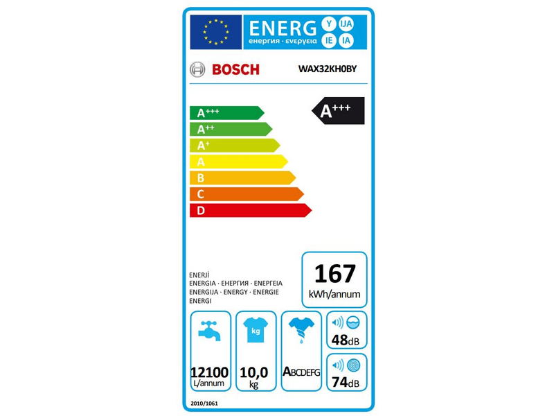 BOSCH WAX32KH0BY Elöltöltős mosógép