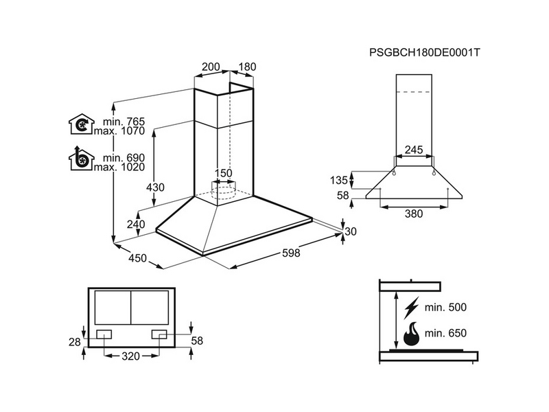 Electrolux LFC316X Rožna napa