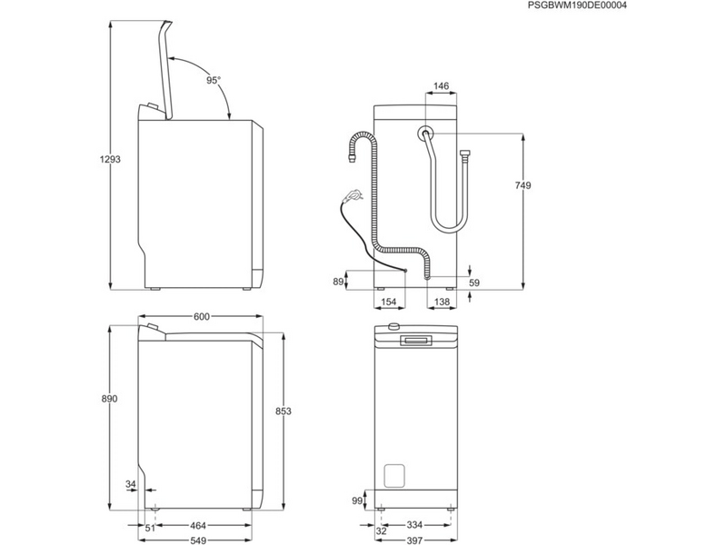 Electrolux EW6T4062H PerfectCare felültöltős mosógép, 6 kg, 1000 f/p