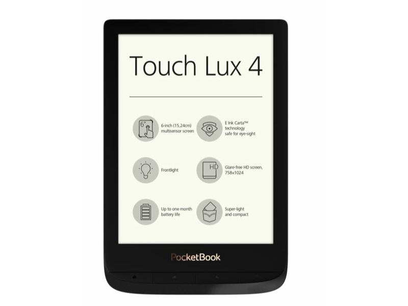 PocketBook 627-H-WW Touch Lux 4 E-Book, Fekete