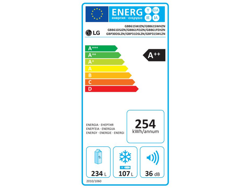 LG GBP31DSLZN Alulfagyasztós kombinált hűtőszekrény