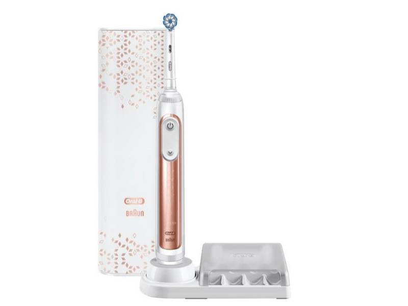 Oral-B Genius X elektromos fogkefe Rose Gold, Sensi fejjel