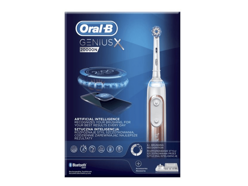 Oral-B Genius X elektromos fogkefe Rose Gold, Sensi fejjel