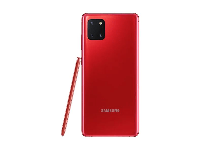 Samsung Galaxy Note10 Lite Kártyafüggetlen Okostelefon, Fénylő piros