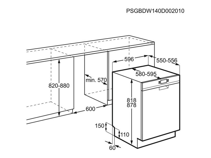Electrolux ESF5555LOX Mosogatógép, 13 teríték, AirDry, 6 program