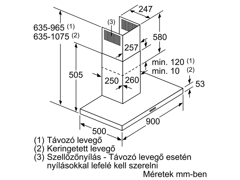 Bosch DWB96DM50 Kürtős páraelszívó 90 cm