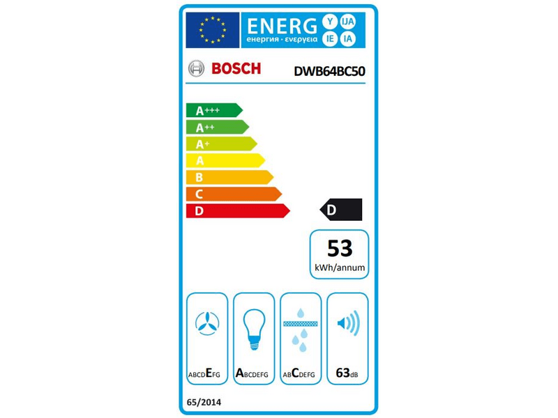 Bosch DWB64BC50 Kürtős páraelszívó, Inox