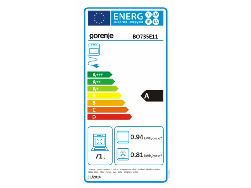 Gorenje BO735E11W Beépíthető sütő, Fehér