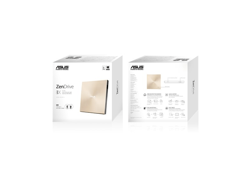 ASUS ZenDrive U9M SDRW 08U9M U Külső DVD író, Arany