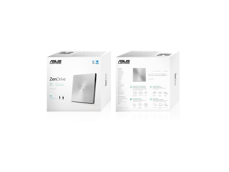 ASUS ZenDrive U9M SDRW 08U9M U Külső DVD író, Ezüst
