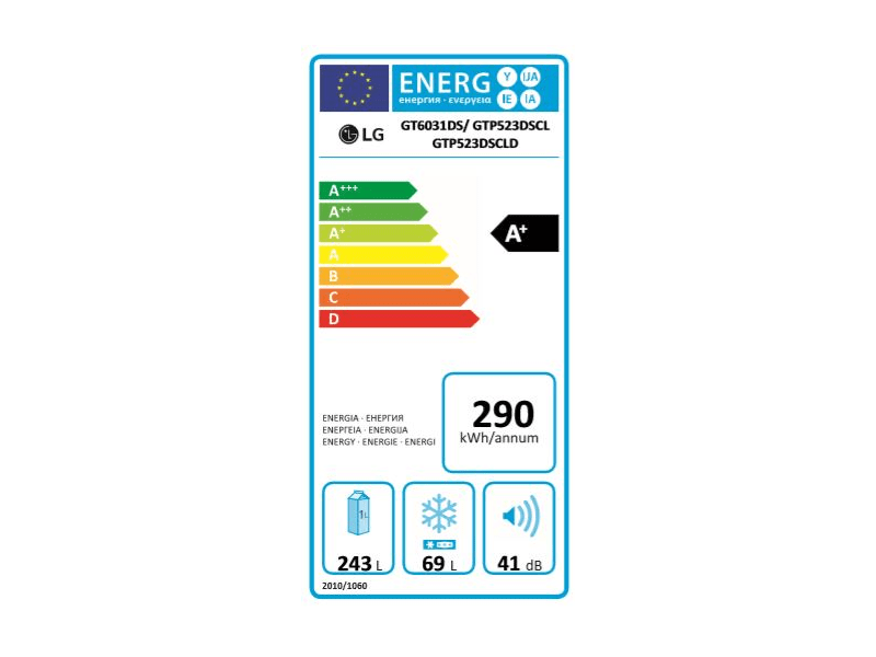LG GTP523DSCL Felülfagyasztós kombinált hűtőszekrény