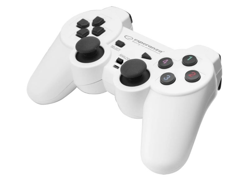 Esperanza EGG102W Warrior Gamepad, Fehér/ fekete