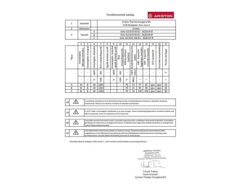 Ariston VELIS EVO 50 Bojler