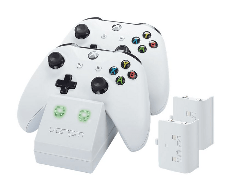 Venom VS2859 Xbox One dupla töltőállomás akkumulátorokkal, Fehér