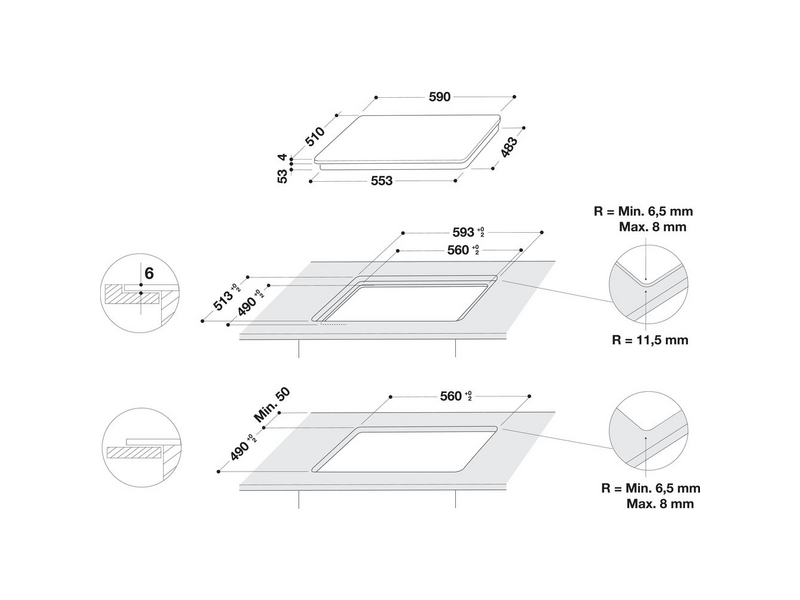 Whirlpool SMC 604F/NE Beépíthető indukciós főzőlap