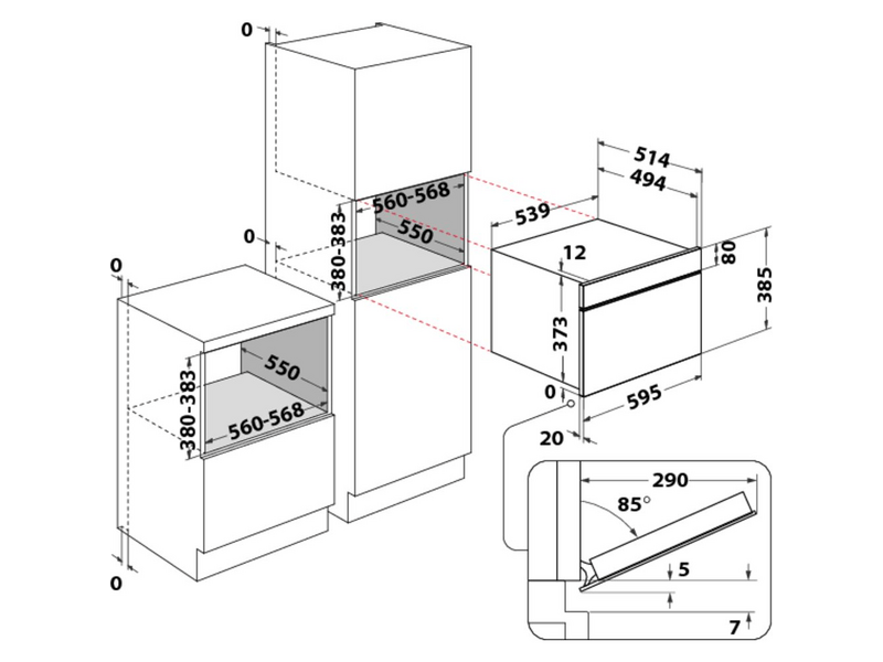 Whirlpool W7 MD440 Beépíthető mikrohullámú sütő