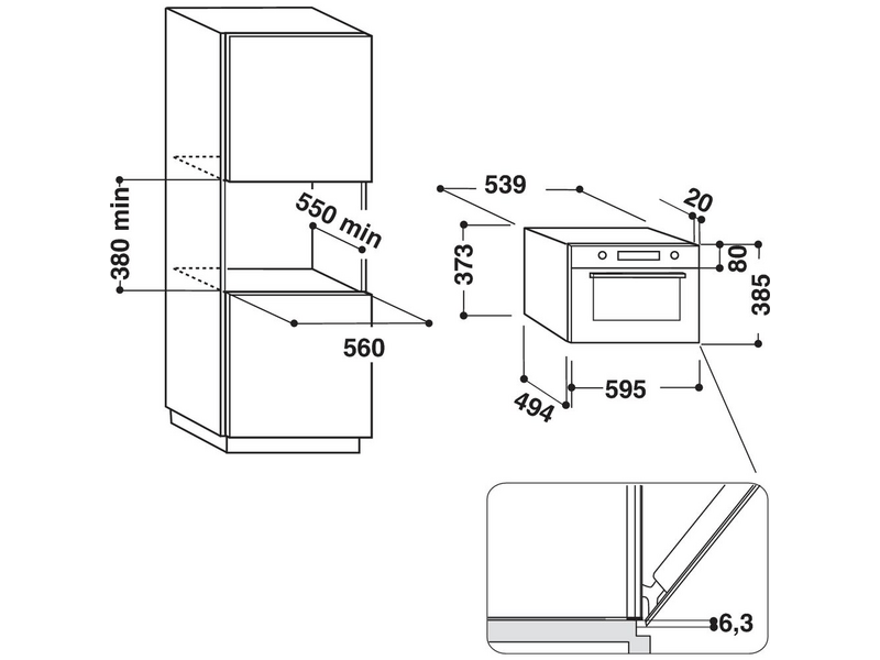 Whirlpool W7MD440NB Beépíthető mikrohullámú sütő