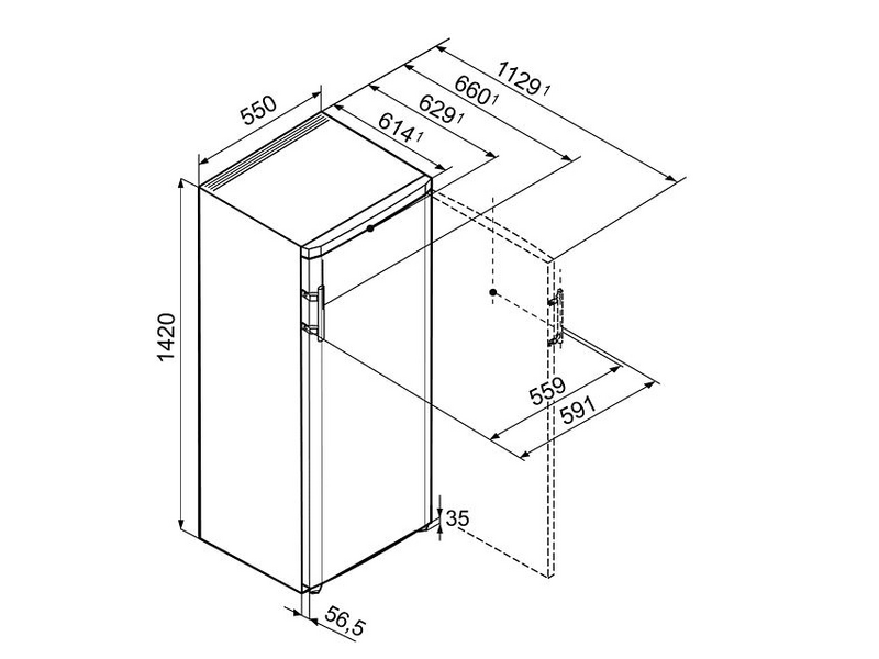 Liebherr K 2814 Egyajtós hűtőszekrény