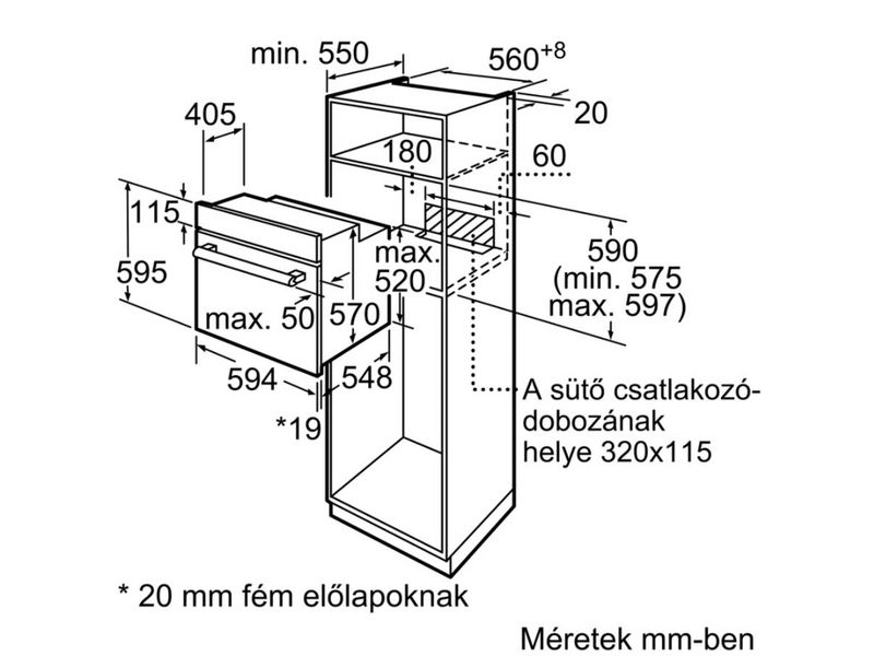 BOSCH HBF153EB0 Beépíthető sütő