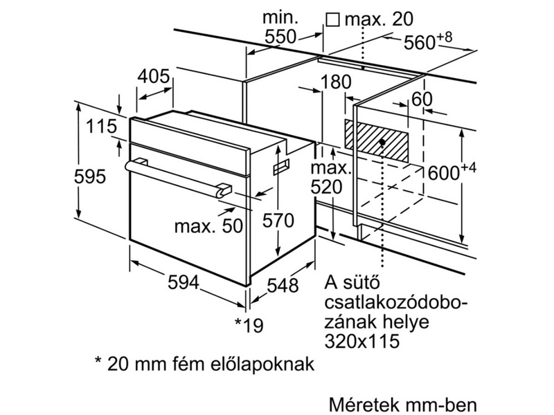 BOSCH HBF153EB0 Beépíthető sütő