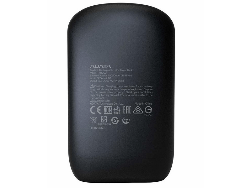 Adata P10050V PowerBank 10050mAh, Fekete