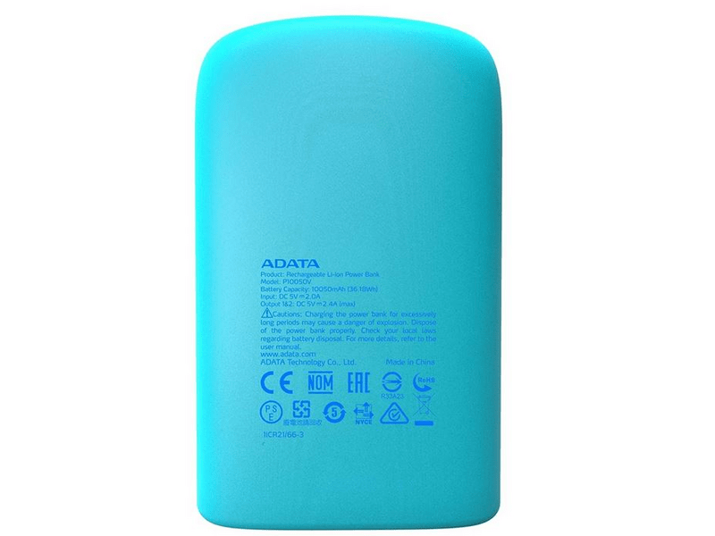 Adata P10050V PowerBank 10050mAh, Világoskék