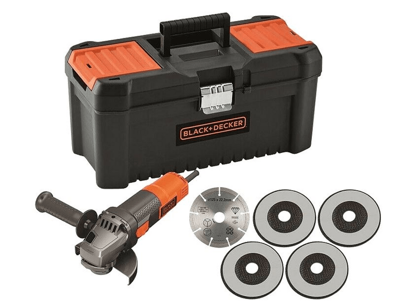 Black&Decker BEG220KA5-QS Sarokcsiszoló + vágótárcsa + szerszámosláda
