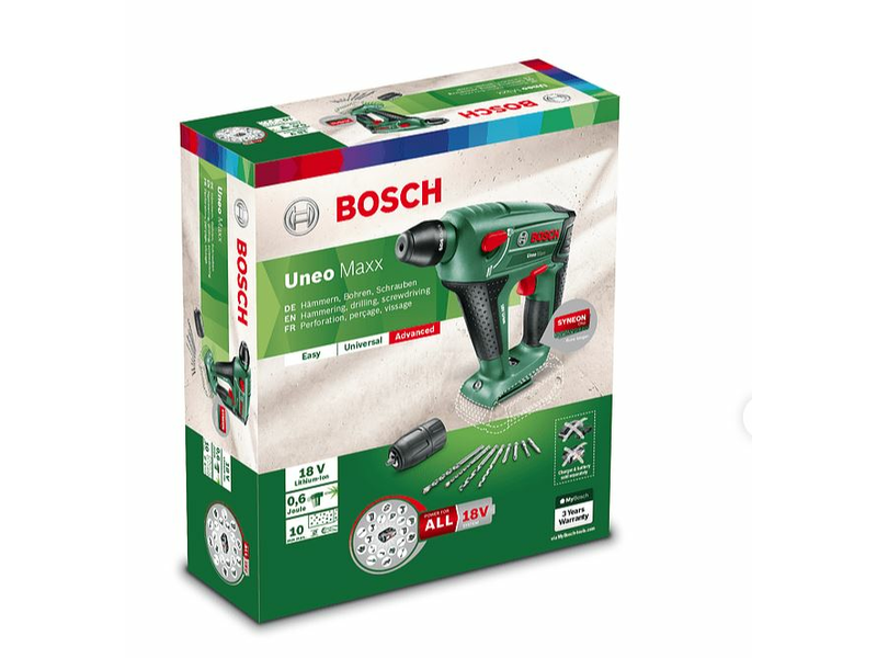 Bosch Uneo Maxx Akkus fúrókalapács (akku és töltőberendezés nélkül) (060395230C)