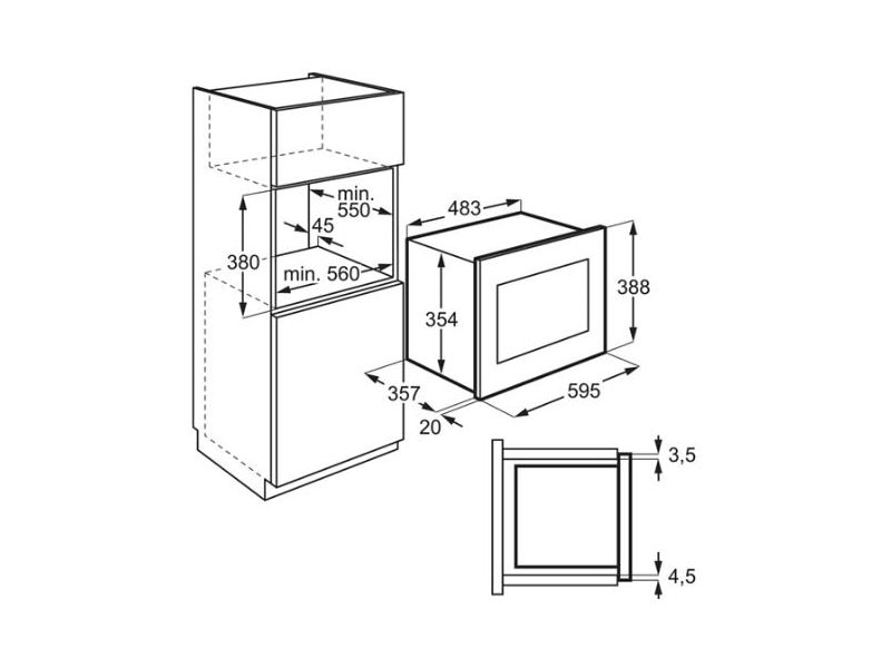 Electrolux EMS4253TEX Beépíthető mikrohullámú sütő