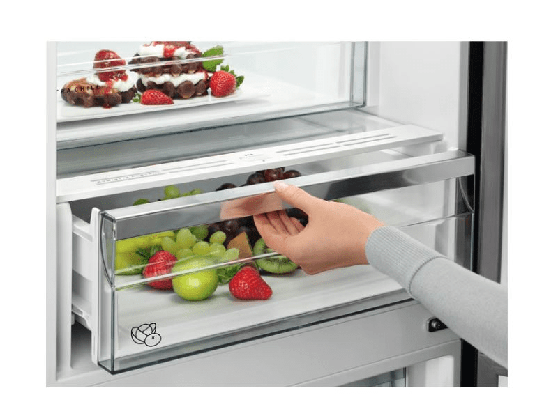 AEG RCB736E5MX CustomFlex kombinált hűtőszekrény, NoFrost, 201 cm