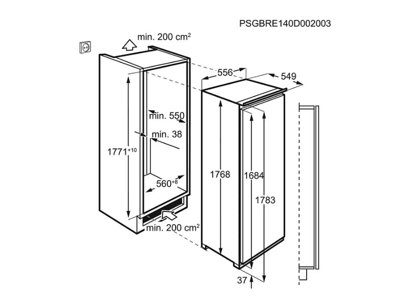 AEG SKE818F1DC Beépíthető hűtőszekrény