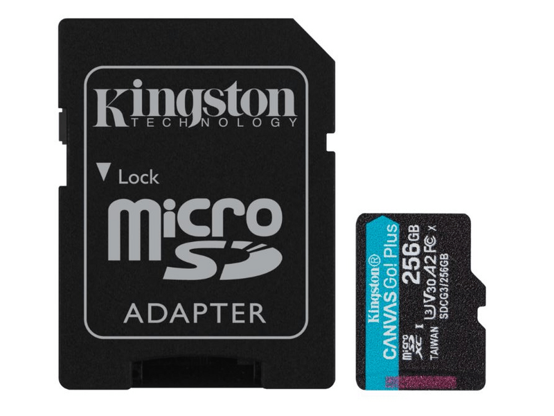 Kingston Canvas Go! Plus SDCG3/256GB memóriakártya + adapter