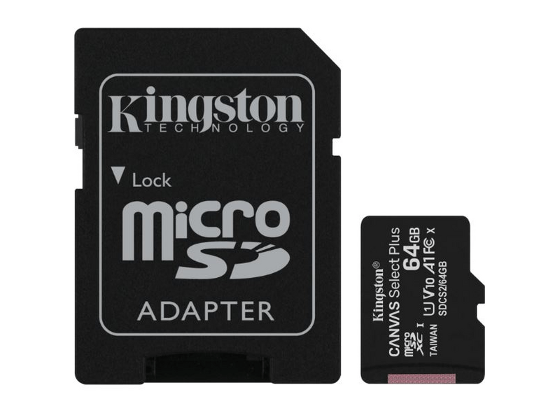 Kingston microSDHC Canvas Select Plus 64GB C10/UHS-I SDCS2/64GB