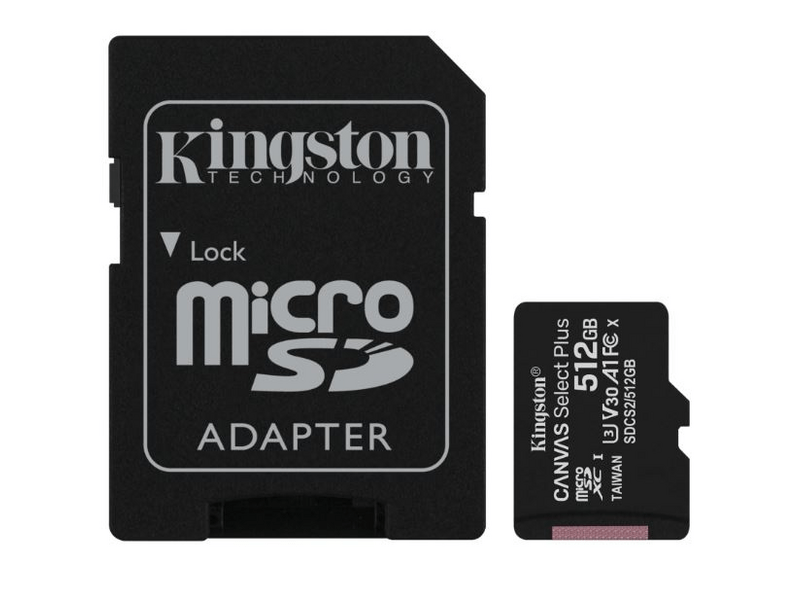 Kingston microSDXC Canvas Select Plus 512GB A1/C10 SDCS2/512GB