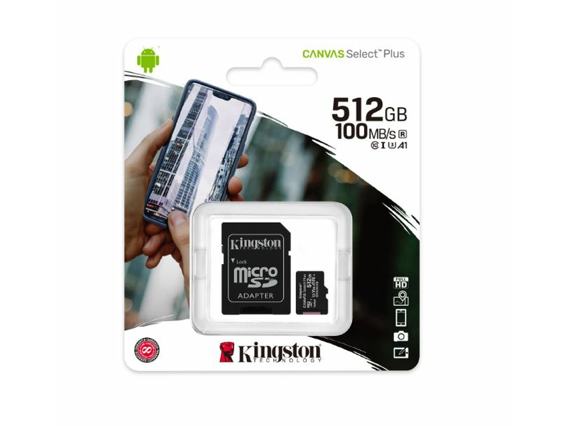 Kingston microSDXC Canvas Select Plus 512GB A1/C10 SDCS2/512GB
