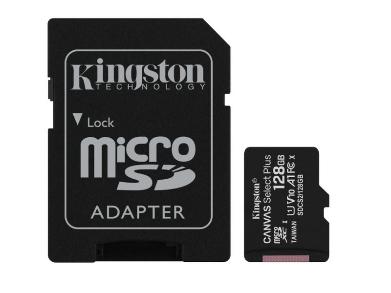 Kingston SDCS2 microSDHC Canvas Select Plus 128GB Memóriakártya + Adapter