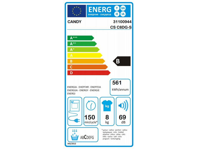 Candy CSO C8DG-S Kondenzációs szárítógép