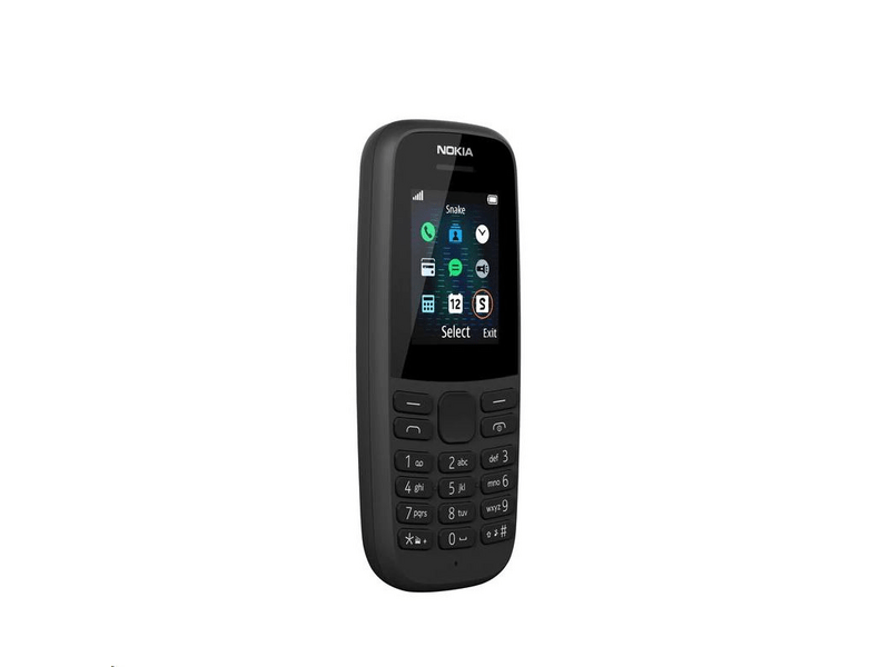 Nokia 105 (2019) Mobiltelefon, Fekete + Domino Quick SIM