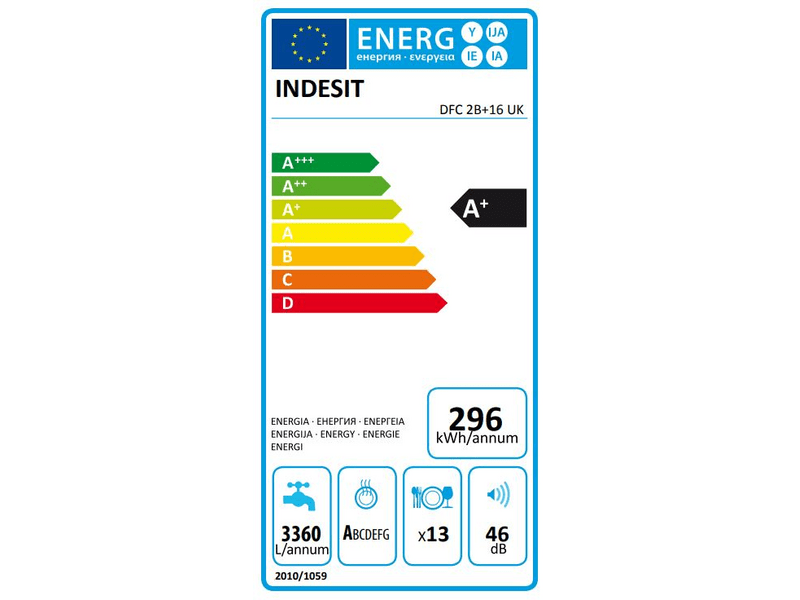 Indesit DFC2B16 Szabadonálló mosogatógép