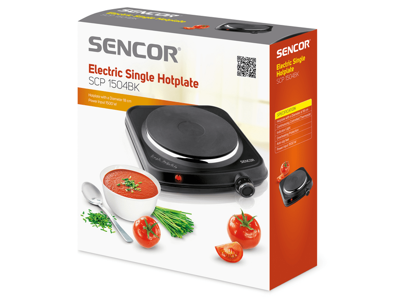 Sencor SCP1504BK-EUE3 Elektromos főzőlap, Fekete