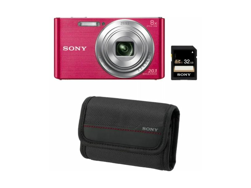 Sony W830 Rózsaszín Digitális fényképezőgép + 32GB Memóriakártya + tok