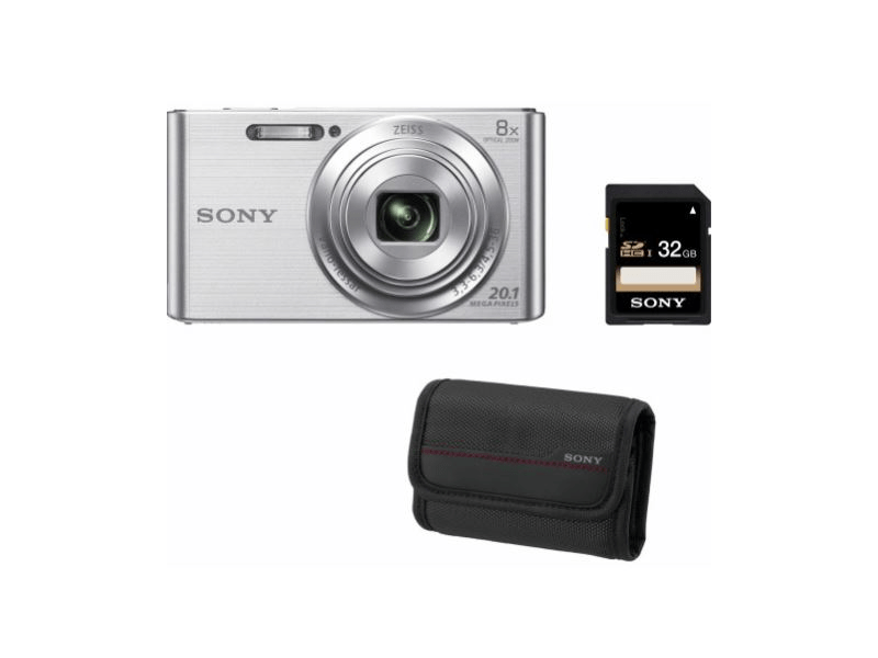 Sony W830 Ezüst Digitális fényképezőgép + 32GB Memóriakártya + tok