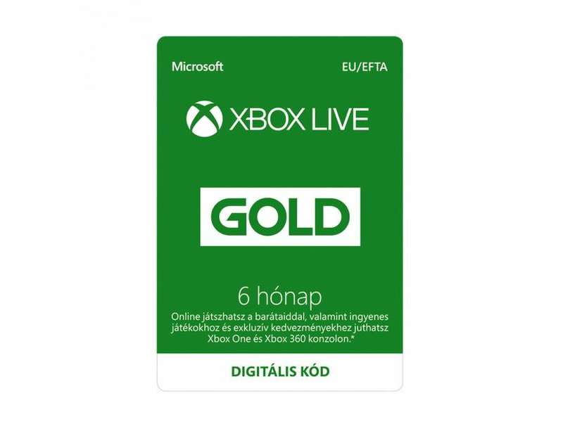 MICrosoft Xbox Live Gold 6 hónapos előfizetés
