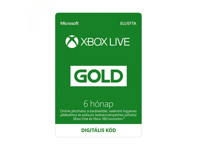 Microsoft Xbox Live Gold 6 hónapos előfizetés