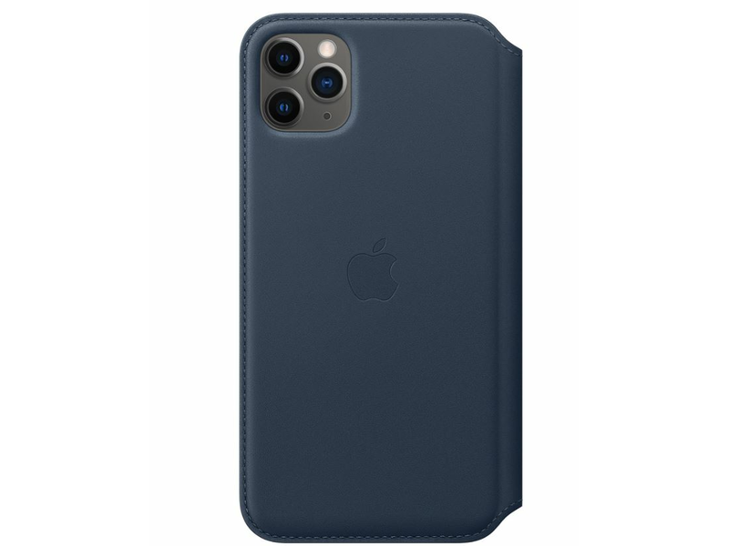 Apple Kinyitható iPhone 11 Pro Max-bőrtok Mélytenger kék (MY1P2ZM/A)