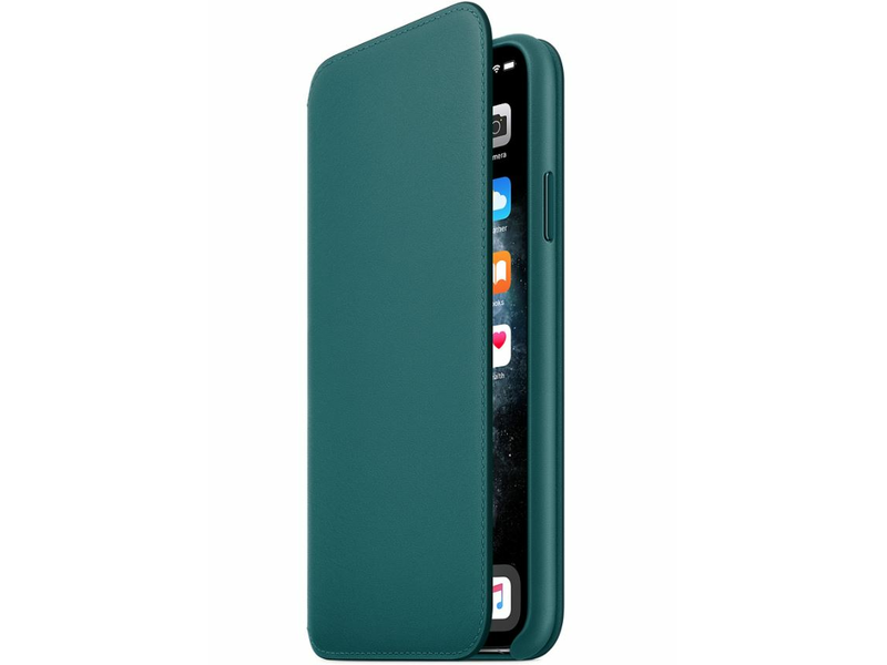 Apple Kinyitható iPhone 11 Pro Max-bőrtok Pávakék (MY1Q2ZM/A)