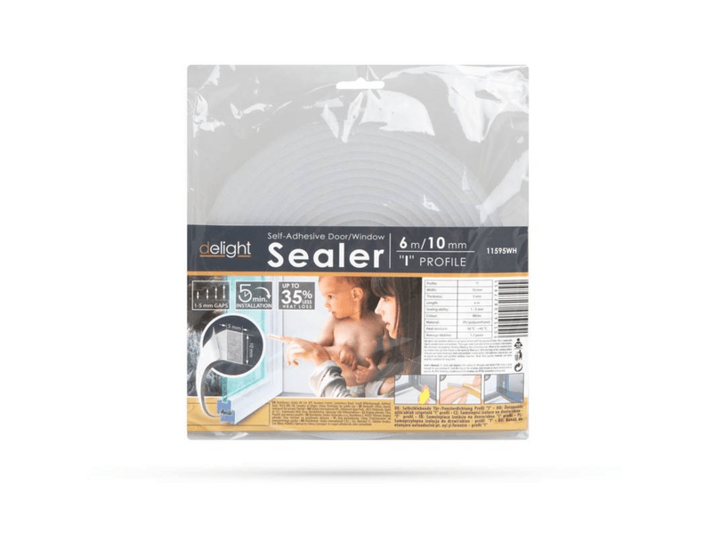 DELIGHT 11595WH, Fehér, 6 m Ablakszigetelő habszalag