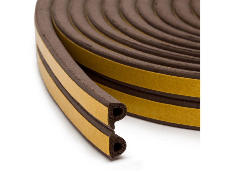 DELIGHT 11597BR, Barna P profil Öntapadós ajtó- ablakszigetelő