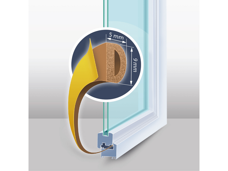 DELIGHT 11599BR D profil Barna Öntapadós ajtó- ablakszigetelő