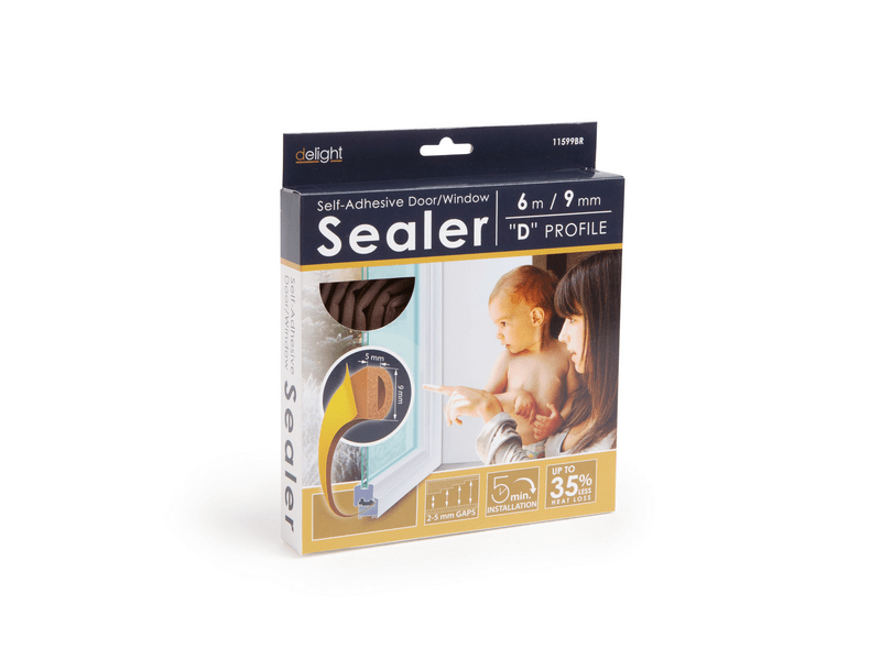 DELIGHT 11599BR D profil Barna Öntapadós ajtó- ablakszigetelő